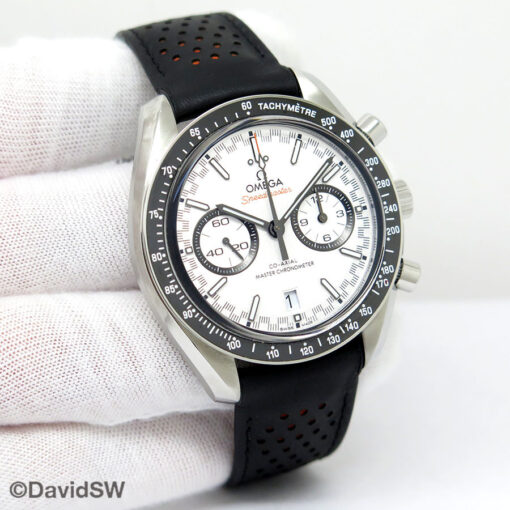 Omega Speedmaster Racing Chronograph with Silver Dial on Leather