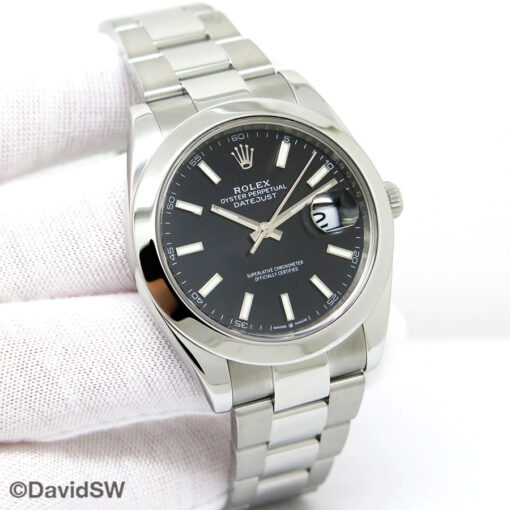 Rolex 126300 Datejust 41 with Black Stick Dial on Oyster