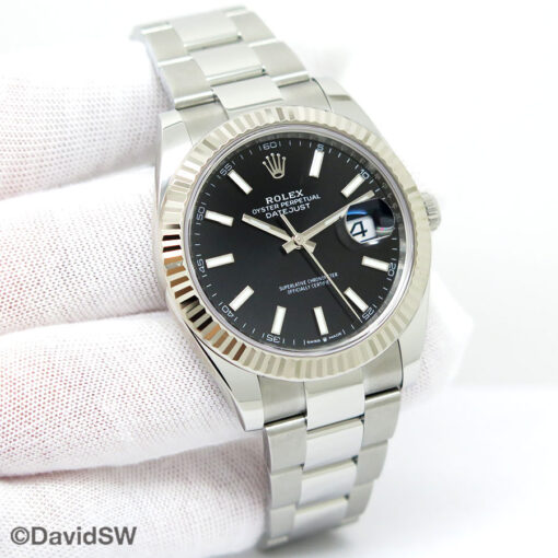 Rolex 126334 Datejust 41 with Black Stick Dial on Oyster