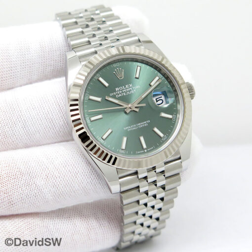 Rolex 126334 Datejust 41 with Mint Green Dial on Jubilee