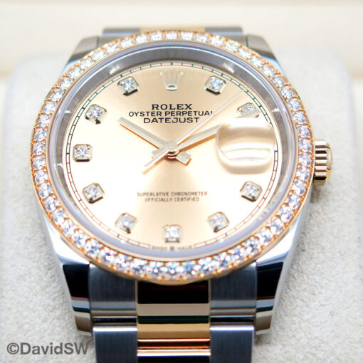 Rolex 126283RBR Datejust 18K/SS with Champagne Diamond Dial and Diamond Bezel on Oyster - Image 3