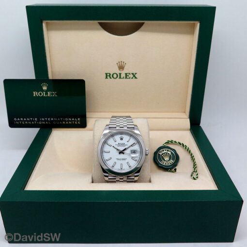 Rolex 126300 Datejust 41 with White Stick Dial on Jubilee - Image 2