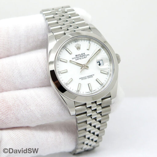 Rolex 126300 Datejust 41 with White Stick Dial on Jubilee