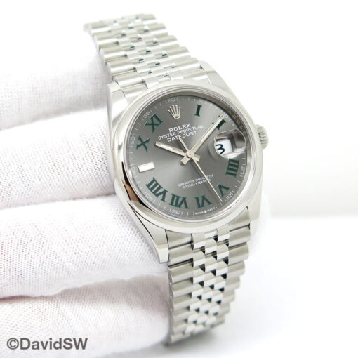 Rolex 126200 Datejust with Slate Roman Dial on Jubilee
