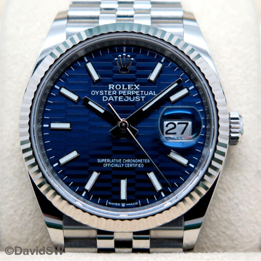 Rolex 126234 Datejust with Blue Fluted Motif Dial on Jubilee - Image 3
