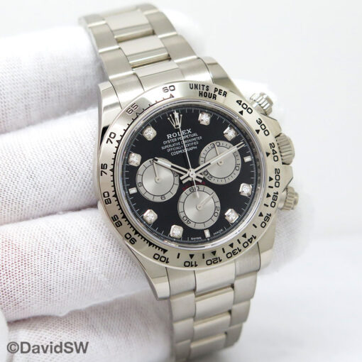 Rolex 126509 Cosmograph Daytona 18K White Gold with Black Diamond Dial