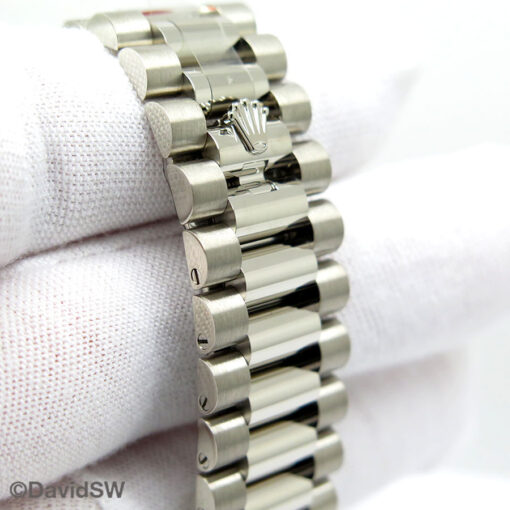 Rolex 228349RBR Day Date 40 18K White Gold with Meteorite Baguette Diamond Dial and Diamond Bezel - Image 7