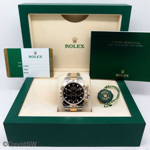 Rolex 116503 Cosmograph Daytona 18K/SS with Black Dial (New Old Stock) - Image 2