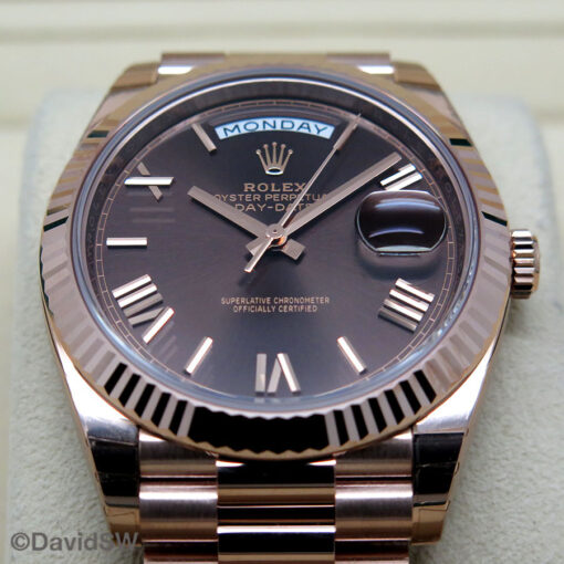 Rolex 228235 Day Date 40 18K Rose Gold with Chocolate Roman Dial (New Old Stock) - Image 3