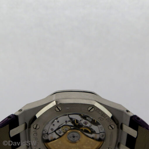 Audemars Piguet 15452BC Royal Oak 18K White Gold 37mm with Purple Dial and Gemstone Bezel/Diamond Case Limited Edition - Image 6