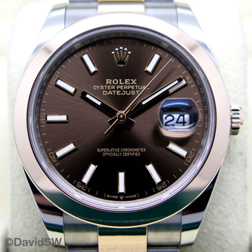 Rolex 126301 Datejust 41 18K/SS with Chocolate Stick Dial on Oyster - Image 3