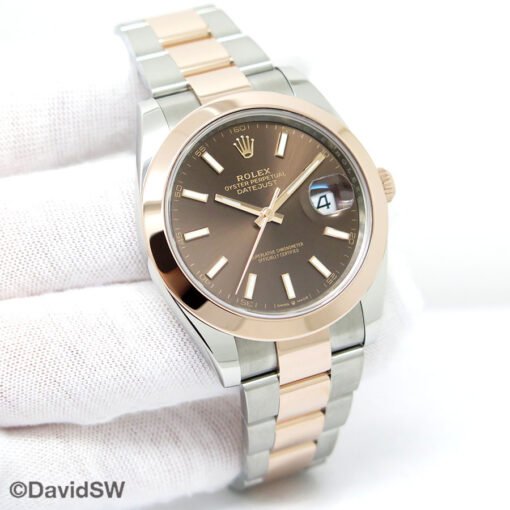 Rolex 126301 Datejust 41 18K/SS with Chocolate Stick Dial on Oyster