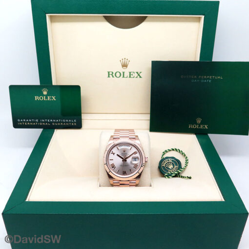 Rolex 228235 Day Date 40 18K Rose Gold with Sundust Roman Dial - Image 2