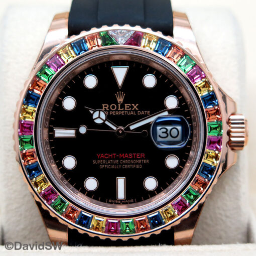 Rolex 116695 Yachtmaster 18K Rose Gold with Gem Set Bezel (New Old Stock) - Image 3