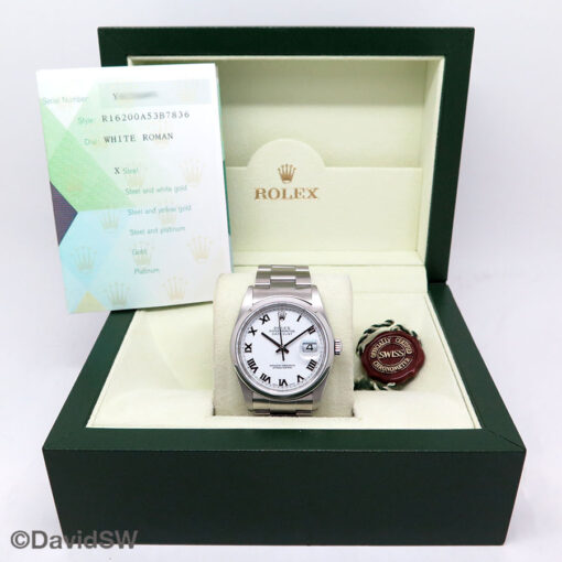Rolex 16200 Datejust with White Roman Dial on Oyster - Image 2