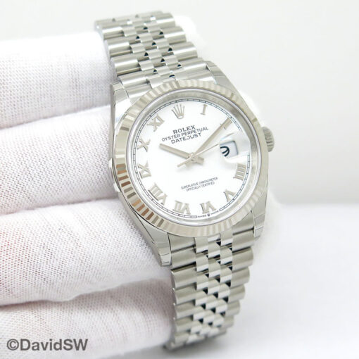 Rolex 126234 Datejust with White Roman Dial on Jubilee (New Old Stock)