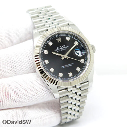 Rolex 126334 Datejust 41 with Black Diamond Dial on Jubilee