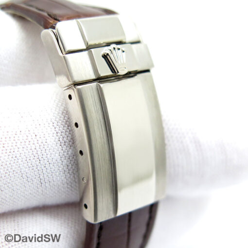 Rolex 116519 Cosmograph Daytona 18K White Gold with Silver Arabic Dial on Leather - Image 7