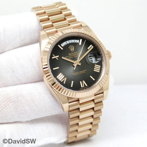 Rolex 228235 Day Date 40 18K Rose Gold with Slate Ombre Dial