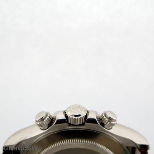 Rolex 116519 Cosmograph Daytona 18K White Gold with Silver Arabic Dial on Leather - Image 4