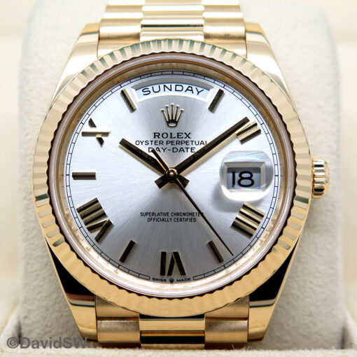 Rolex 228238 Day Date 40 18K Yellow Gold with Silver Roman Dial - Image 3