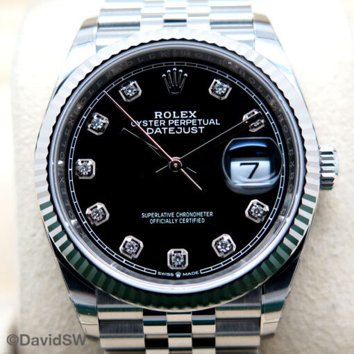 Rolex 126234 Datejust with Black Diamond Dial on Jubilee (New Old Stock) - Image 3