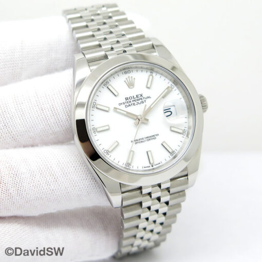 Rolex 126300 Datejust 41 with White Stick Dial on Jubilee