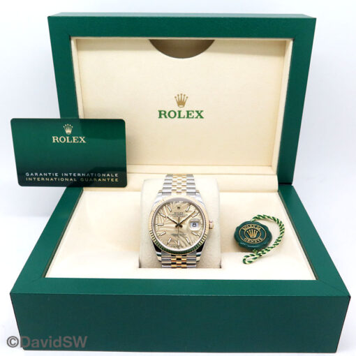 Rolex 126233 Datejust 18K/SS with Champagne Palm Motif Dial on Jubilee - Image 2