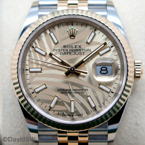 Rolex 126233 Datejust 18K/SS with Champagne Palm Motif Dial on Jubilee - Image 3