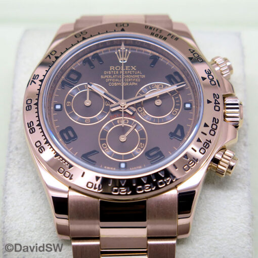 Rolex 116505 Cosmograph Daytona 18K Rose Gold with Chocolate Arabic Dial - Image 3
