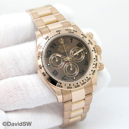 Rolex 116505 Cosmograph Daytona 18K Rose Gold with Chocolate Arabic Dial