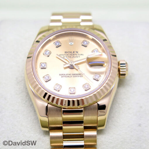 Rolex 179178 Datejust 18K Yellow Gold with Champagne Diamond Dial on President - Image 3