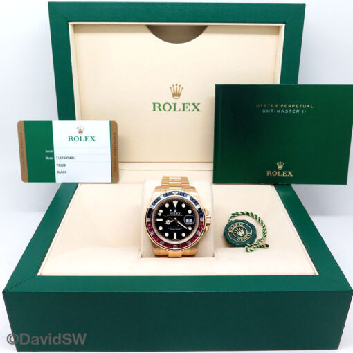 Rolex 116748SARU GMT Master II 18K Yellow Gold with Ruby/Sapphire Bezel (New Old Stock) - Image 2