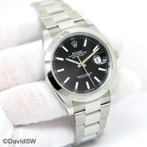Rolex 126300 Datejust 41 with Black Stick Dial on Oyster