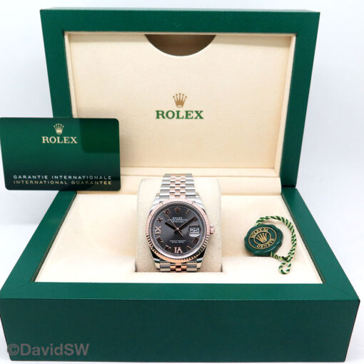 Rolex 126231 Datejust 18K/SS with Slate Roman Diamond VI, IX Dial on Jubilee - Image 2