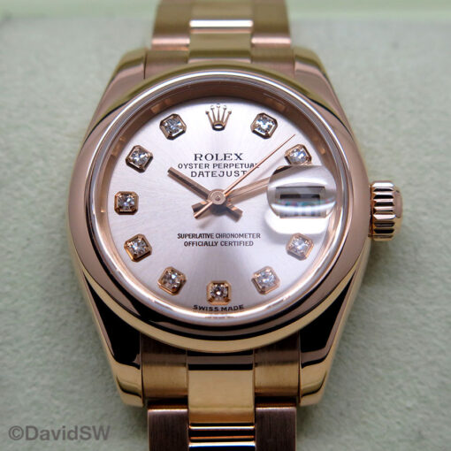 Rolex 179165 Datejust 18K Rose Gold with Pink Diamond Dial on Oyster - Image 3