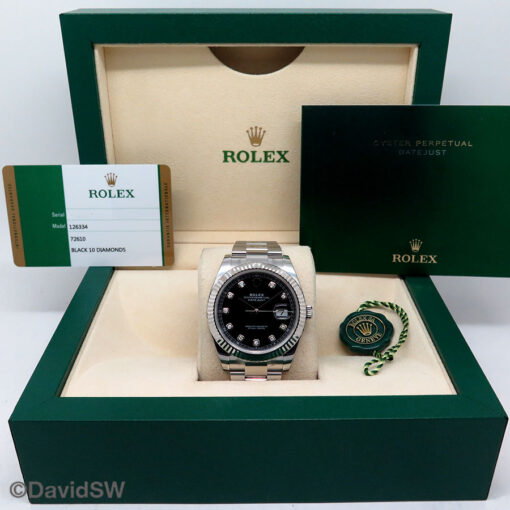 Rolex 126334 Datejust 41 with Black Diamond Dial on Oyster (New Old Stock) - Image 2