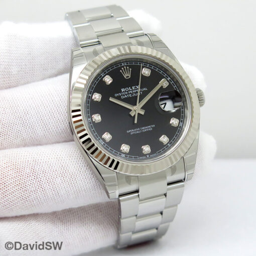 Rolex 126334 Datejust 41 with Black Diamond Dial on Oyster (New Old Stock)