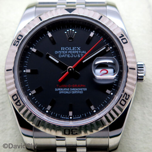 Rolex 116264 Datejust Turn-O-Graph with Black Dial on Jubilee - Image 3
