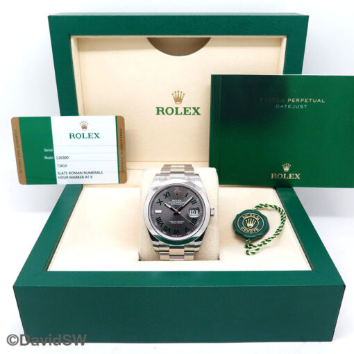 Rolex 126300 Datejust 41 with Slate Roman Dial on Oyster (New Old Stock) - Image 2