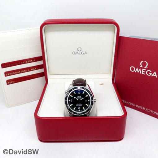 Omega 2900.50.37 Seamaster Planet Ocean 600m XL with Black Dial on Leather - Image 2
