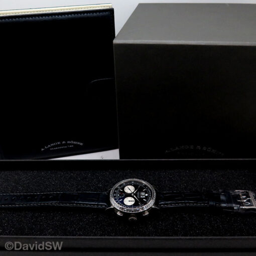 Alternative view of A. Lange & Sohne 405.835 Platinum Datograph Up/Down with Diamond Bezel