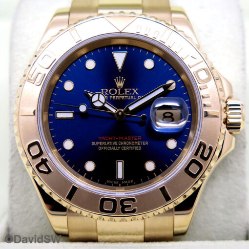 Rolex 16628 Yachtmaster 18K Yellow Gold with Blue Dial - Image 3