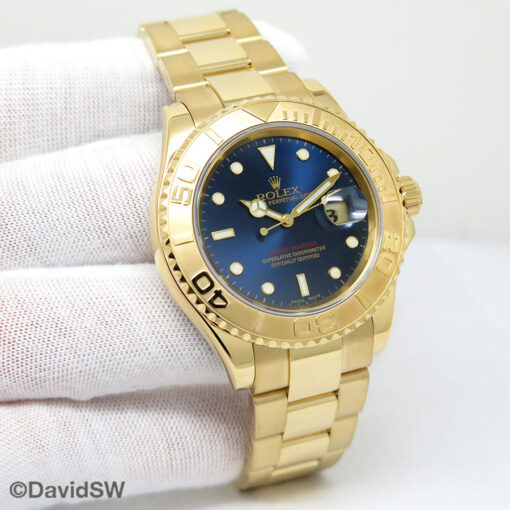 Rolex 16628 Yachtmaster 18K Yellow Gold with Blue Dial