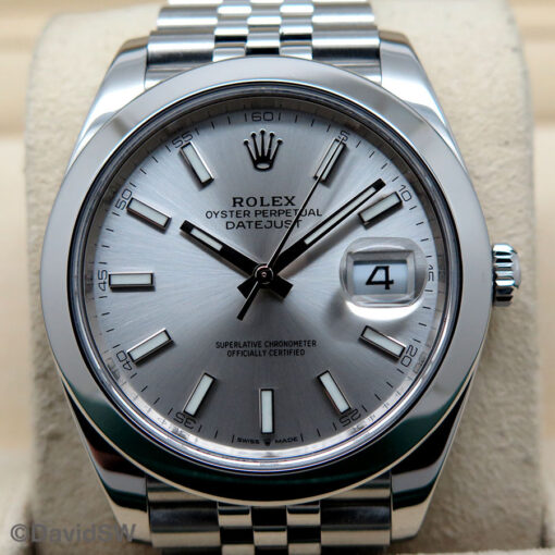 Rolex 126300 Datejust 41 with Silver Stick Dial on Jubilee - Image 3