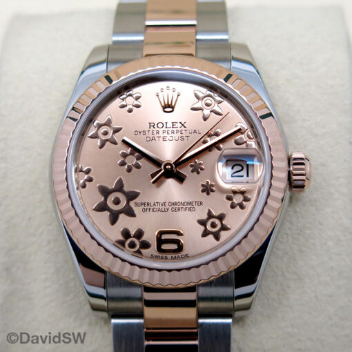 Rolex 178271 Datejust 18K/SS with Pink Floral Motif Dial on Oyster - Image 3