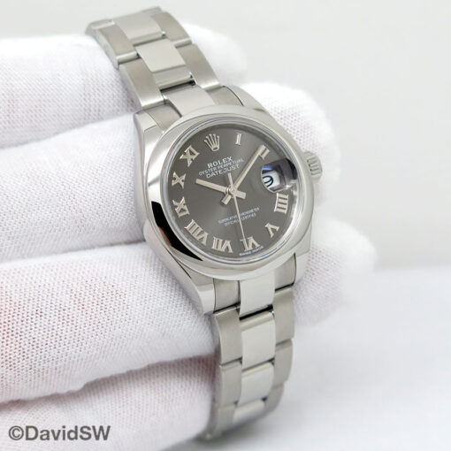 Rolex 279160 Datejust with Dark Grey Roman Dial on Oyster