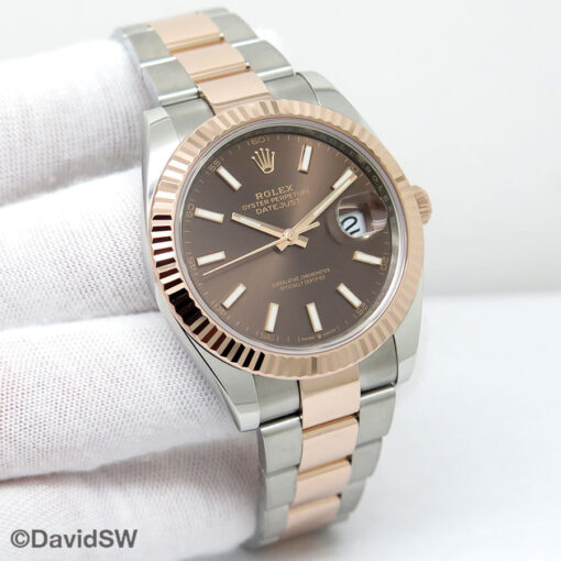 Rolex 126331 Datejust 41 18K/SS with Chocolate Stick Dial on Oyster