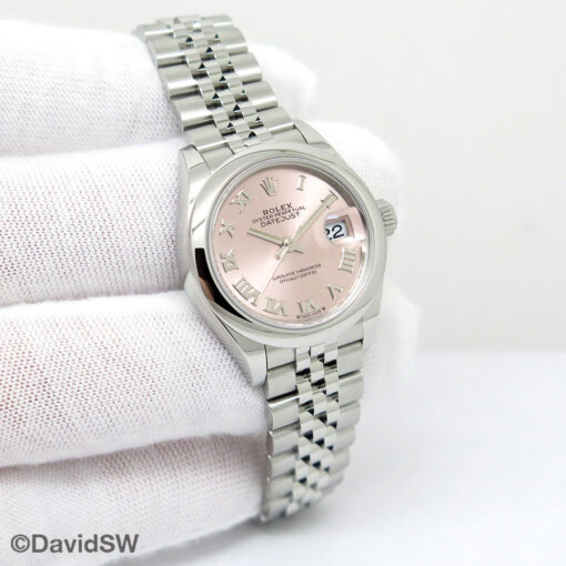 Rolex 279160 Datejust with Pink Roman Dial on Jubilee