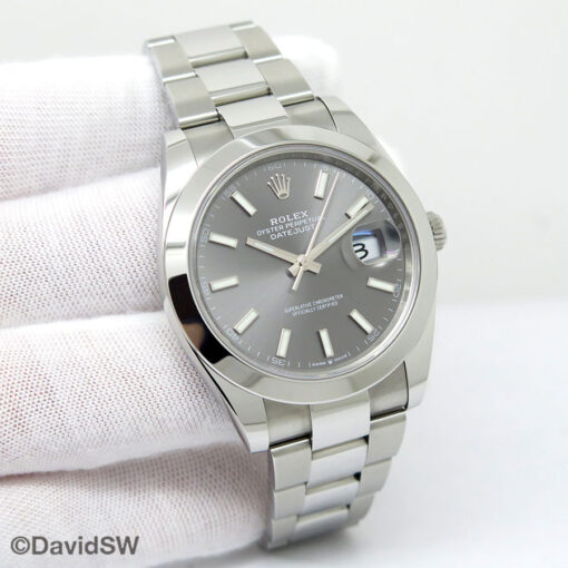 Rolex 126300 Datejust 41 with Slate Stick Dial on Oyster